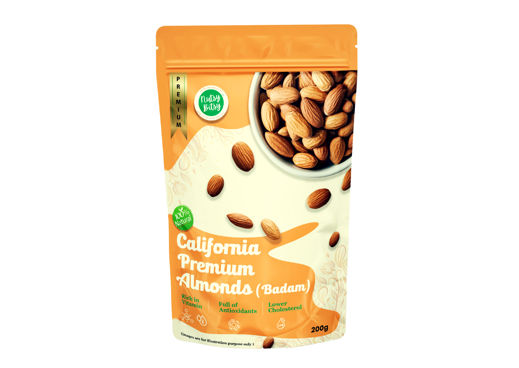 California Almonds - Premium Quality (200gm)